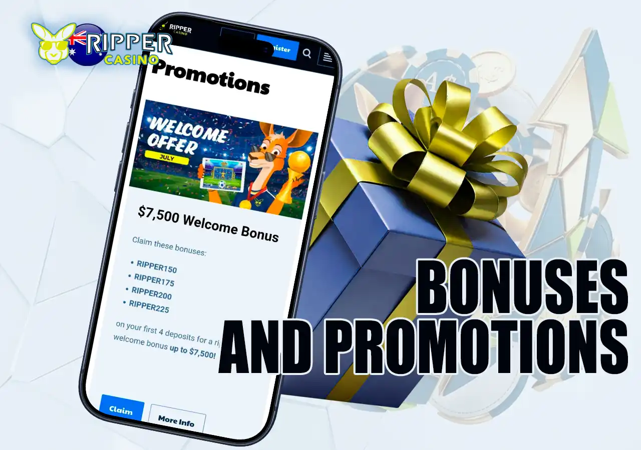 Exclusive welcome bonuses and free spin offers at Ripper Casino.
