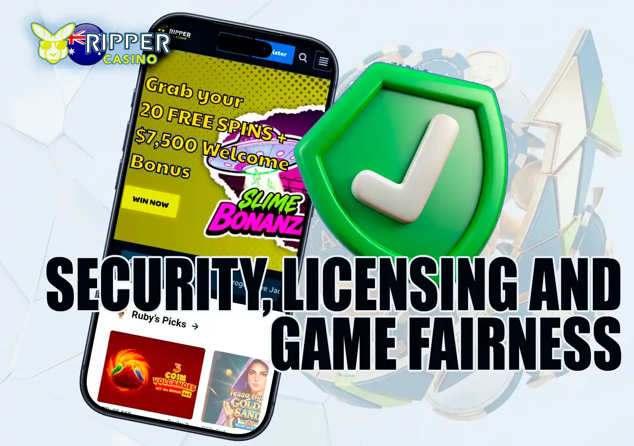 Reliable SSL data encryption and fair RNG certified casino games at Ripper.